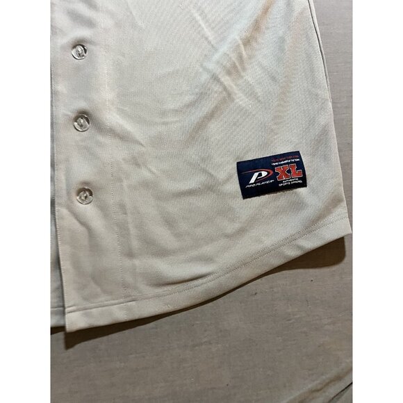 VTG 90'S PRO PLAYER NORTH CAROLINA‎ TAR HEELS GRAY BLUE BASEBALL BUTTON JERSEY L - Picture 2 of 13